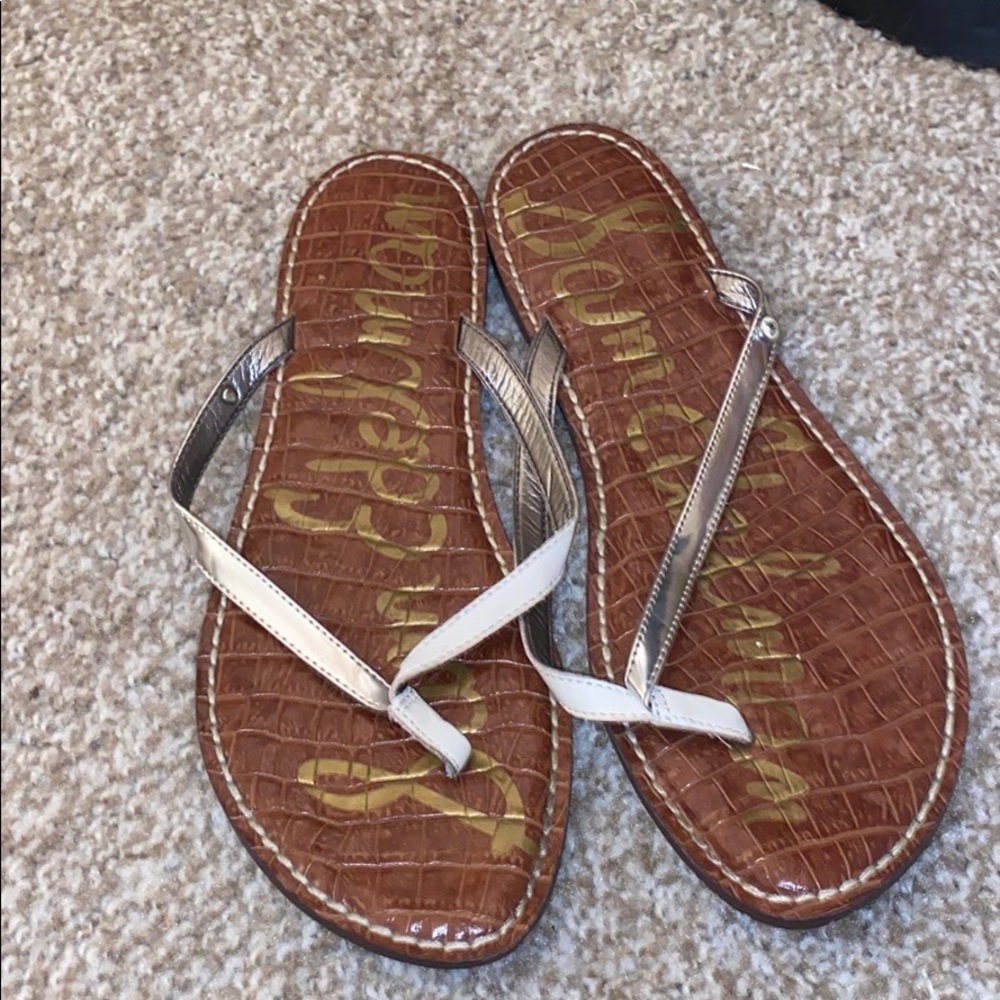 Sam Edelman gold and beige sandals
